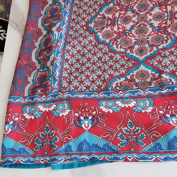 Urban Coco Bohemian Split V- Neck Tassle Tie Side Slit Swimsuit Cover-up Size XL - Picture 10 of 13